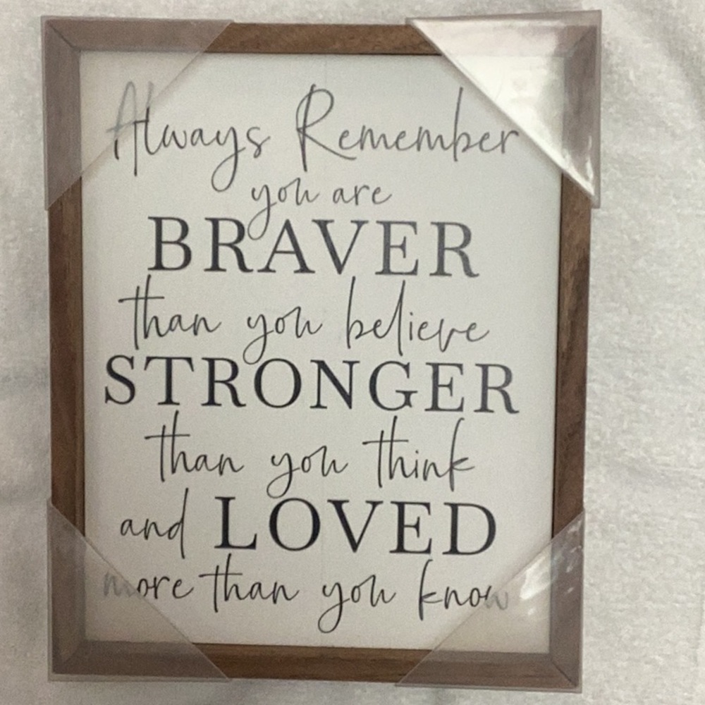 Wood frame with inspirational quote